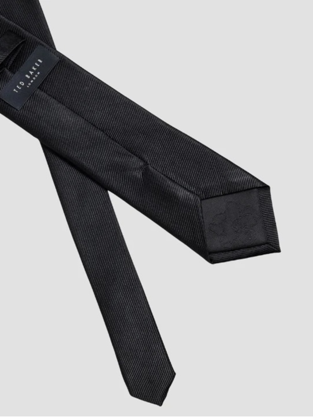NWT Ted Baker Moorez Ottoman Silk Black Men's Tie